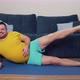 Plump Man with a Beard Does Physical Exercises to Lose Weight - VideoHive Item for Sale
