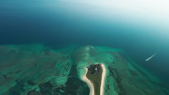 Aerian view of paradise island in Veracruz