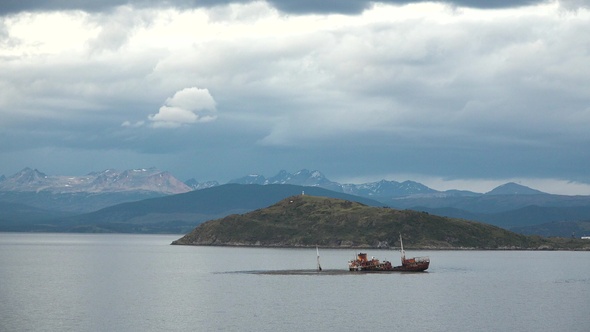 Landscape on Glacier Avenue, Cruise Ship Explorers of Patagonia, Chilean Fjords.