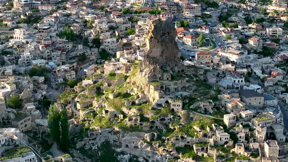 Cappadocia, a semi-arid region in central Turkey, 4 K Aerial view