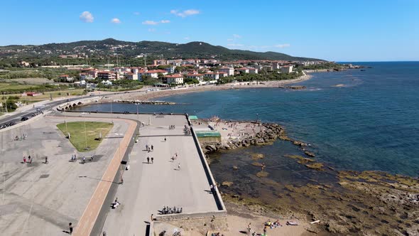 Amazing Aerial View of Livorno Coastline Tuscany