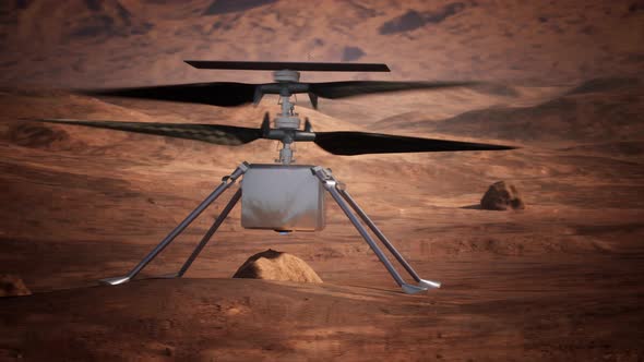 Drone explore Mars. Exploring Mission To Mars