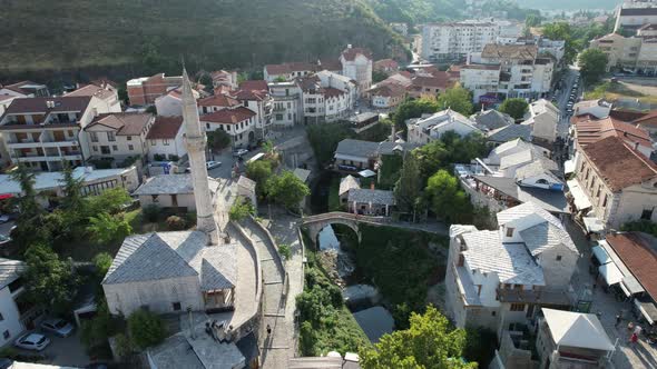 Mostar City Settlement Aerial