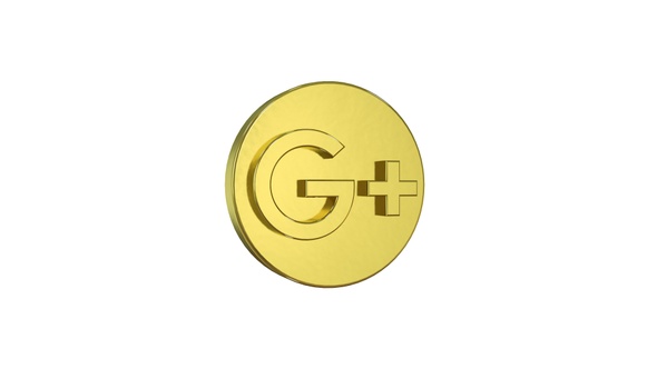 Golden 3D Google Plus Icon