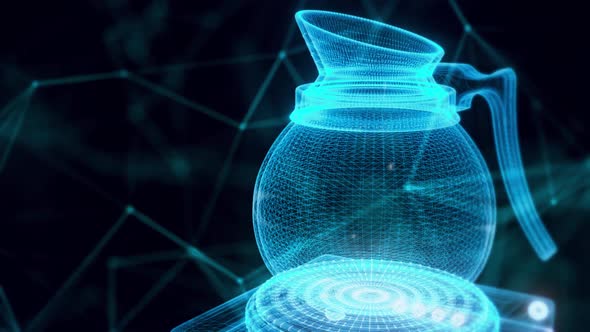 Coffee Carafe Hologram Close Up Hd