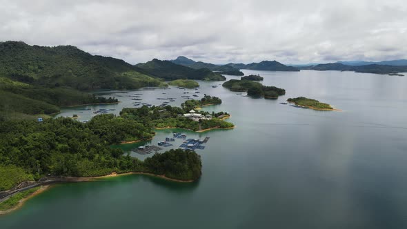 Aerial View of Fish Farms in Norway