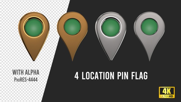 Libya Flag Location Pins Silver And Gold