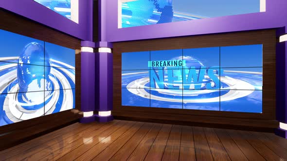 3D Virtual TV Studio News R165