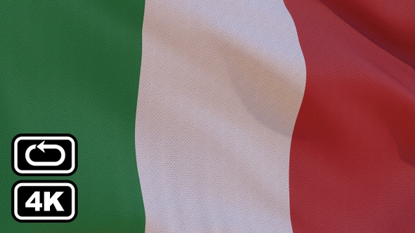 Italy Flag 4K Seamless Loop