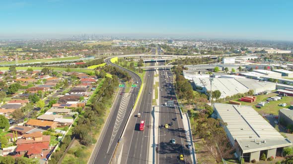 On The Move Aerial View of Motorway