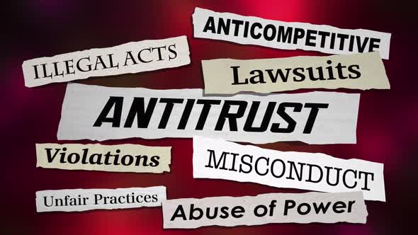 Antitrust Law Monopoly Company Lawsuits Unfair Practices News Headlines 3d Animation