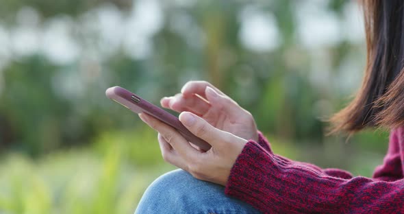 Close up of woman use of smart phone