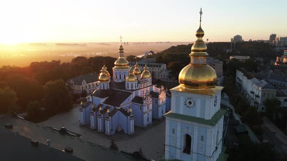 Kyiv, Ukraine: St. Michael's Golden-Domed Monastery in the Morning