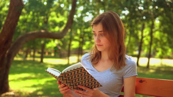 Portrait Student Reads Novel City Lifestyle