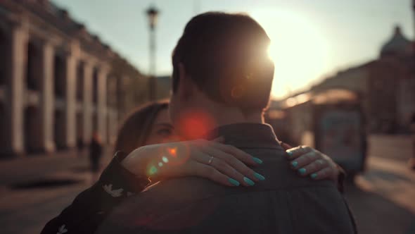 Attractive Guy and Girl Have Romantic Dance