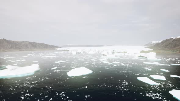 Big Glacier in Mountains in Alaska at Summer