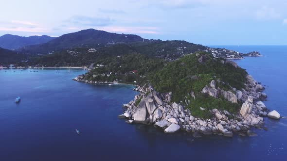 Small Tropical Island At Sunset