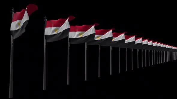 Row Of Egypt  Flags With Alpha 2K