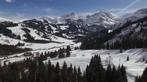 Aerial of a mountain scenery