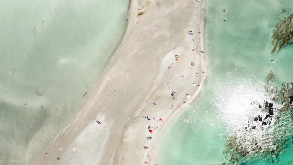 Aerial view of Elafonisi beach.