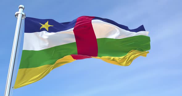 Central African Republic Flag Waving Loop 4 K