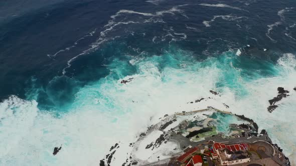 Tropical Island Cliff Waves