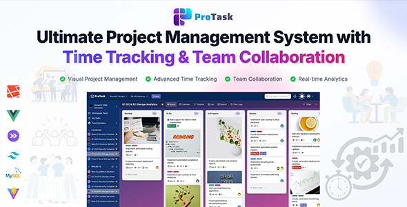 ProTask – Ultimate Project Management System with Time Tracking & Team Collaboration