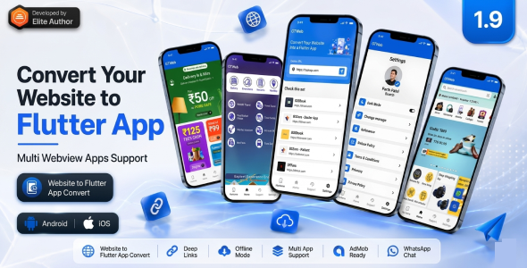 DTWeb – Convert Website to a Flutter App | Multi WebView Apps with Laravel Admin Panel
