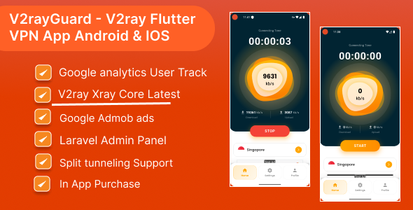 V2rayGuard - A Super fast V2ray Protocol Flutter VPN App