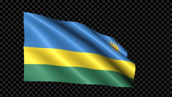 Rwanda Flag Blowing In The Wind