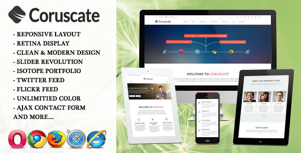 Coruscate – Multi-Purpose Responsive HTML Template