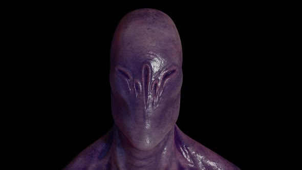 Scary Detailed Alien Portrait