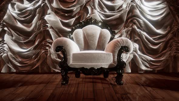 Luxurious Theater Curtain Stage with Chair alt