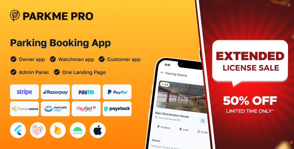 ParkMePRO - Flutter Complete Car Parking App with Owner and WatchMan app