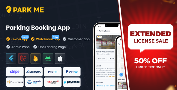ParkME - Flutter Complete Car Parking App | Parking Spot Booking App