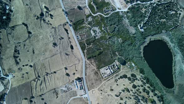 Aerial view of Patara region Antalya-TURKEY. Mugla province. Bird's eye view for map satellite