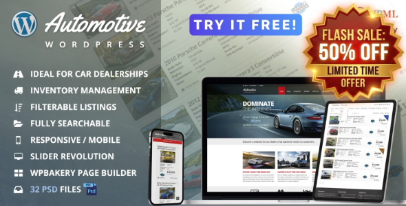 Automotive Car Dealership Business WordPress Theme WordPress theme