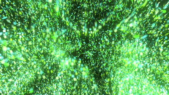 Green-blue explosive particles