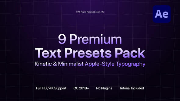 Kinetic Text Animation Presets for SaaS Promo | AE