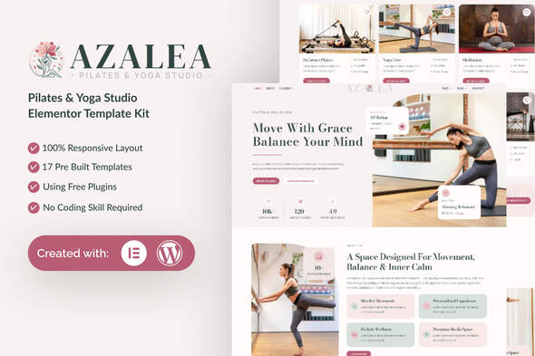 Azalea - Pilates & Yoga Studio Elementor Template Kit