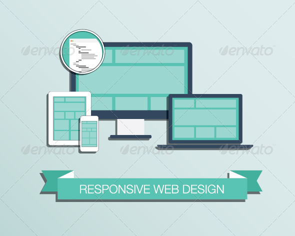 Responsive Web Design Flat Style Icons