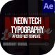 Neon Tech Typography After Effect - VideoHive Item for Sale