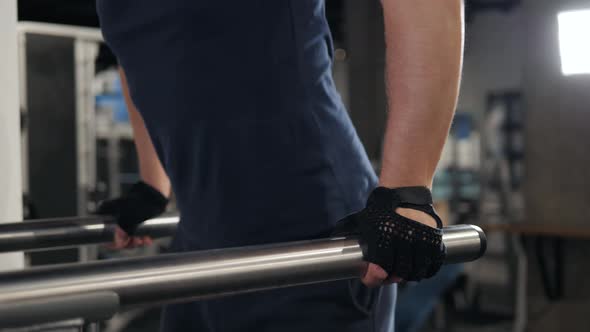 Fitness Sport Training and Lifestyle Concept  Close Up of Hand on Bars