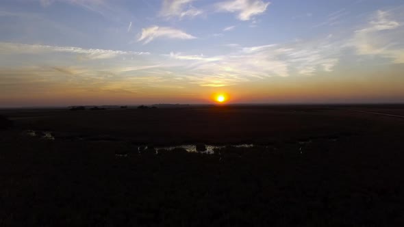Peaceful sunset over Ibera Wetlands, Corrientes Province, Argentina
