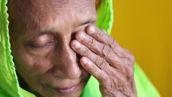 Senior Women Suffering From Strong Eye Pain