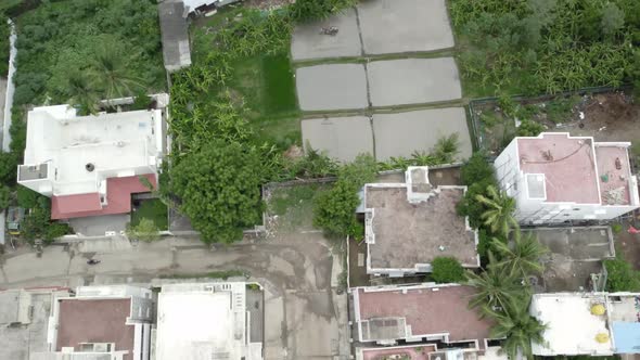 Close aerial view of a construction in Chennai city