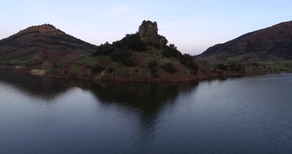 Drone View Over Salagou Lake in the South of France