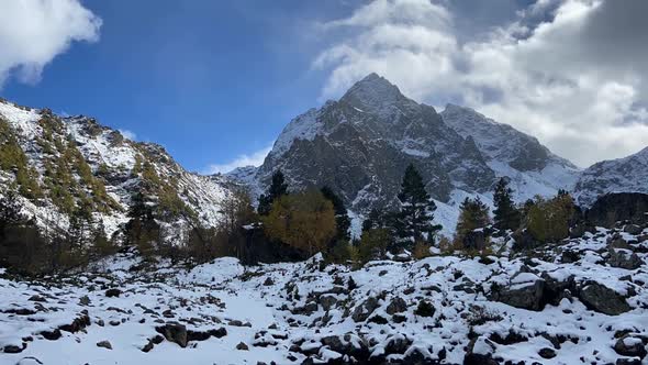 Beautiful Mountains of the North Caucasus in the Autumn Season Arkhyz KarachayCherkessia