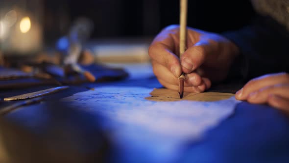 Tumbled paper and pen. alt