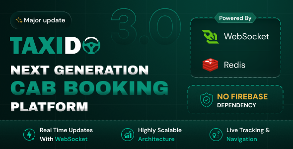 Taxido - InDrive | Grab | Uber Clone | Taxi Booking with Cab | Rental | Bidding | Parcel